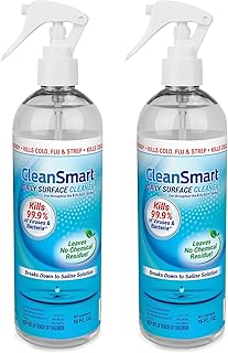 CleanSmart Disinfectant Spray, Daily Surface and Air Cleaner, Kills 99.9% of Viruses and Bacteria, 16 oz spray, (Pack of 2)