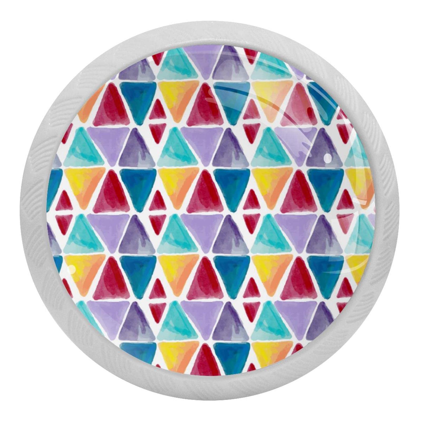 Boutons de tiroir triangulaires en verre fluorescent blanc pour se repérer dans le noir
