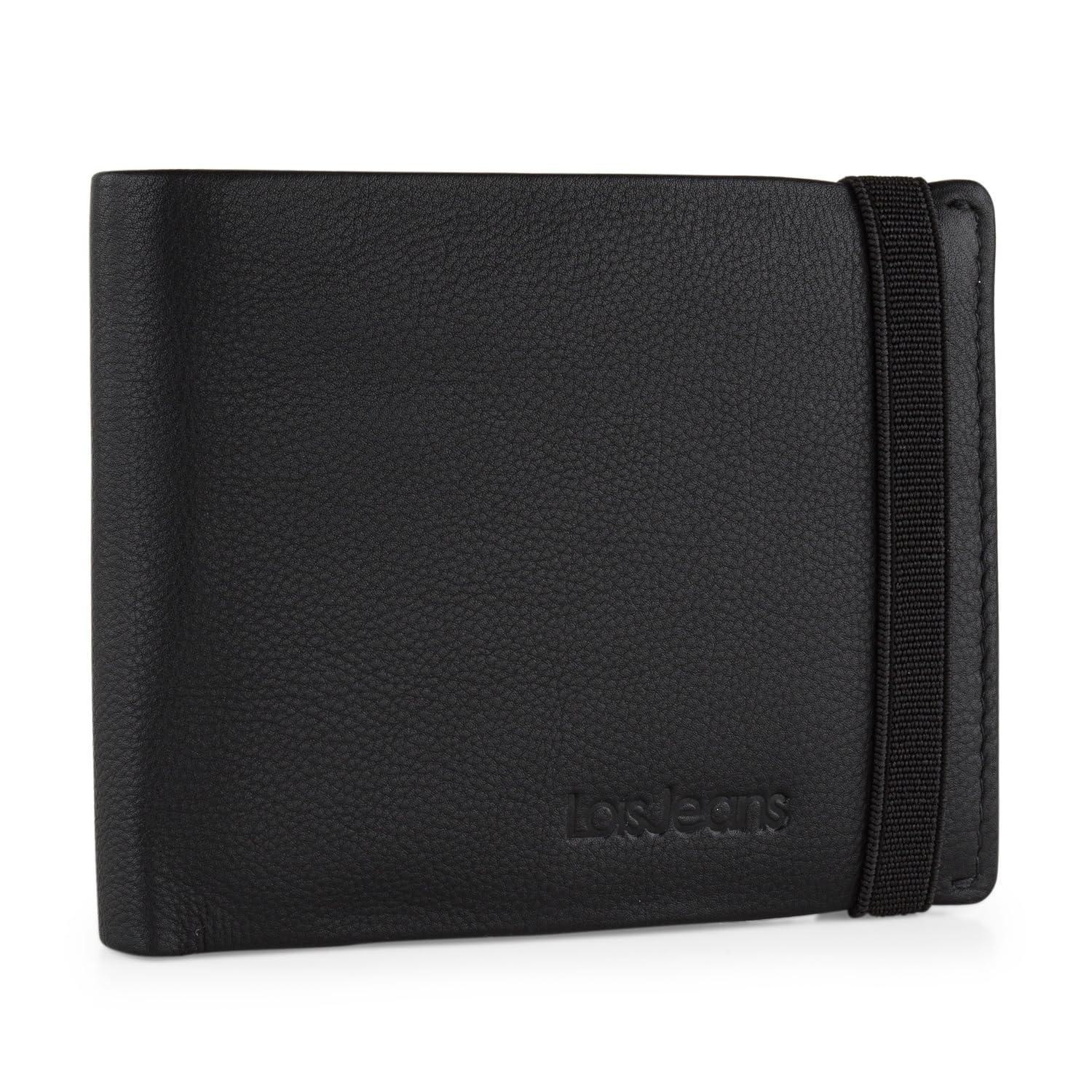 Lois - Cartera de Piel para Hombre - Cartera Hombre Piel con Monedero Interior y Tarjetero, diseño Slim, Cuero auténtico, Regalo Elegante. Proteccion RFID, Negro