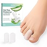 Welnove Gel Toe Cap and Protector - Silicone Toe Covers - Toe Cushions for Pain Relief, Missing or Ingrown Toenails, Corns, Calluses, Blisters - Infused Aloe Vera Extract (8 Medium, Clear)
