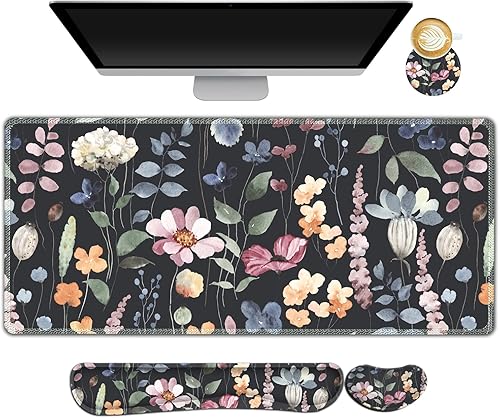 Miniatura 35 de Set de alfombrillas extendidas para mouse de juego ARTSO, almohadilla de soporte para muñecas del teclado + almohadilla para muñecas + alfombrilla