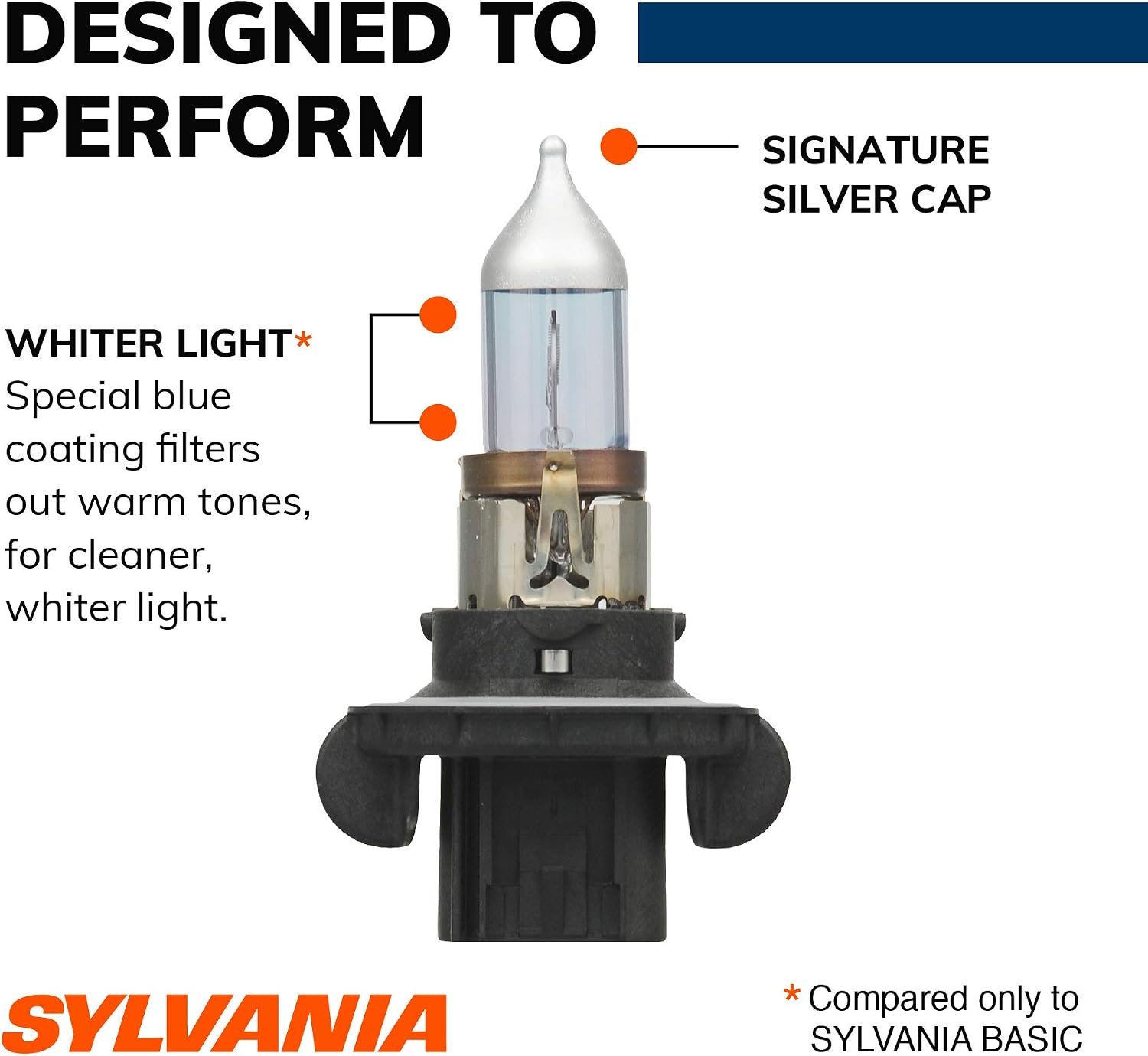 SYLVANIA - H13 SilverStar - High Performance Halogen Headlight Bulb, High Beam, Low Beam and Fog Replacement Bulb, Brighter Downroad with Whiter Light (Contains 2 Bulbs)