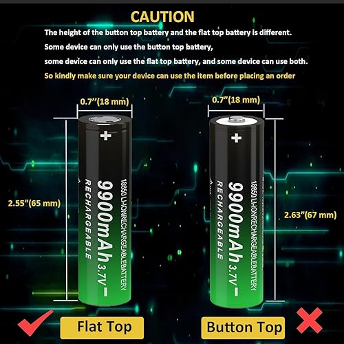Miniatura 2 de Paquete de 12 baterías recargables de 3.7 V 18650 con botón superior (no incluye cargador) para linternas, faros, juguetes, cámara