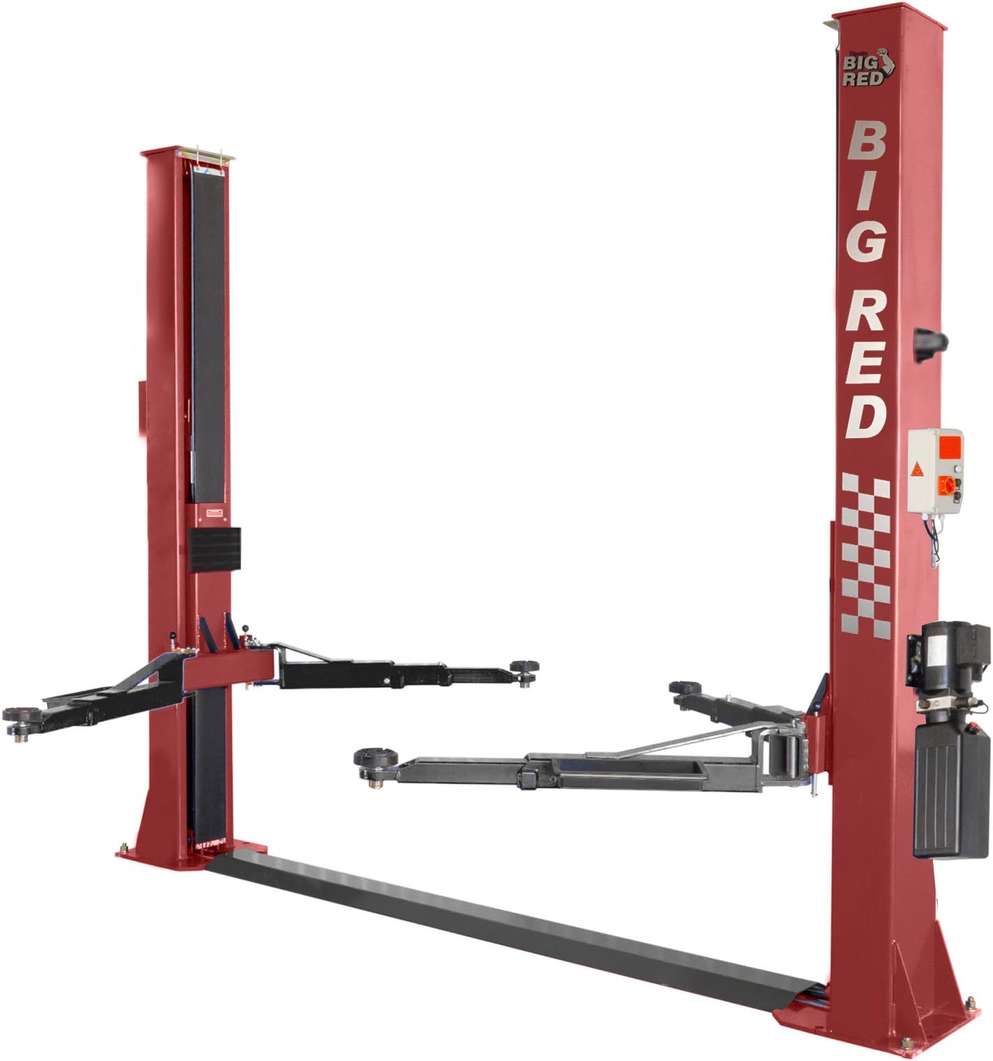 E4G 2 Post Lift Baseplate Car Ramp 4T with Electric Locks 1ph/3ph A240CE