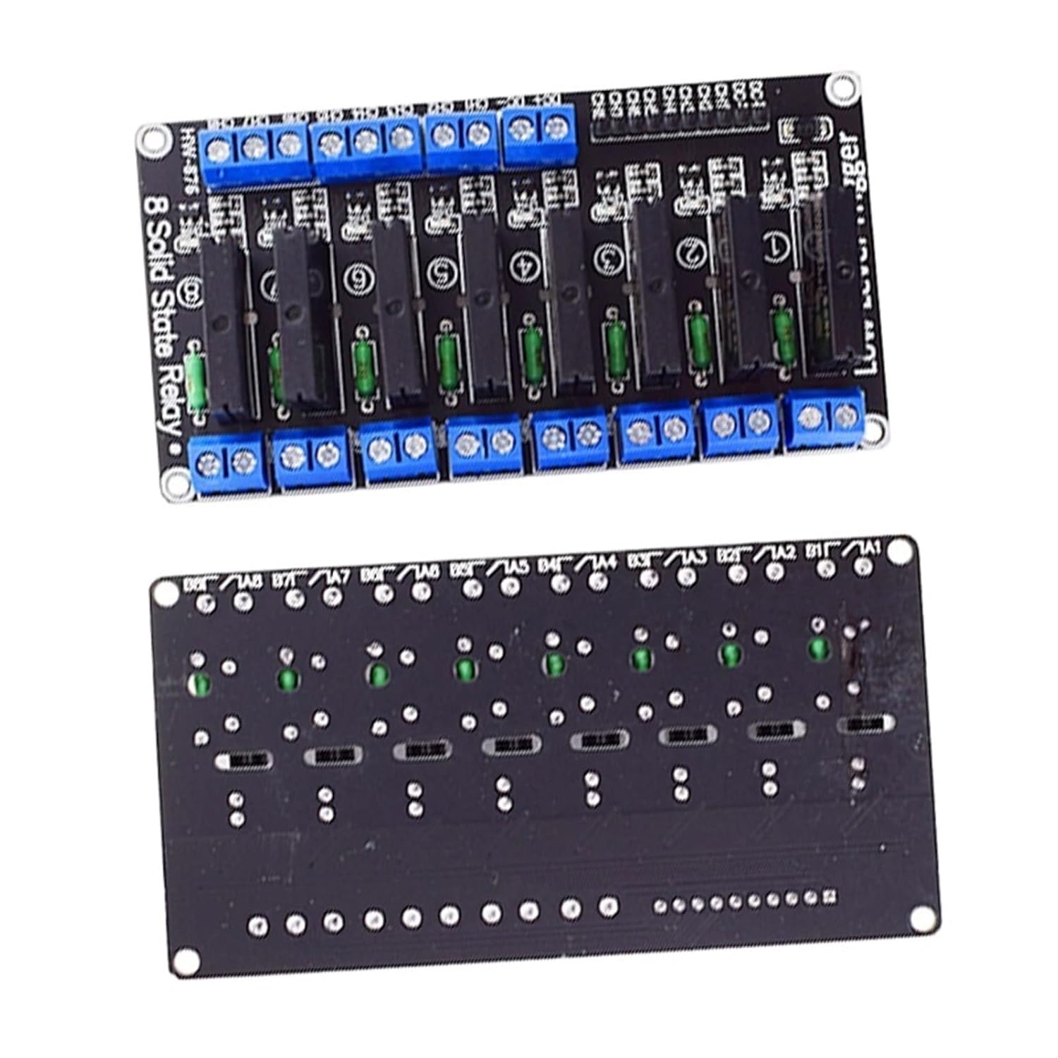 1pcs 1 2 4 6 8 Channel Low Level 5V Solid State Relay Module SSR G3MB-202P 250V 2A Output with Resistive Fuse for(8-Way 5V)