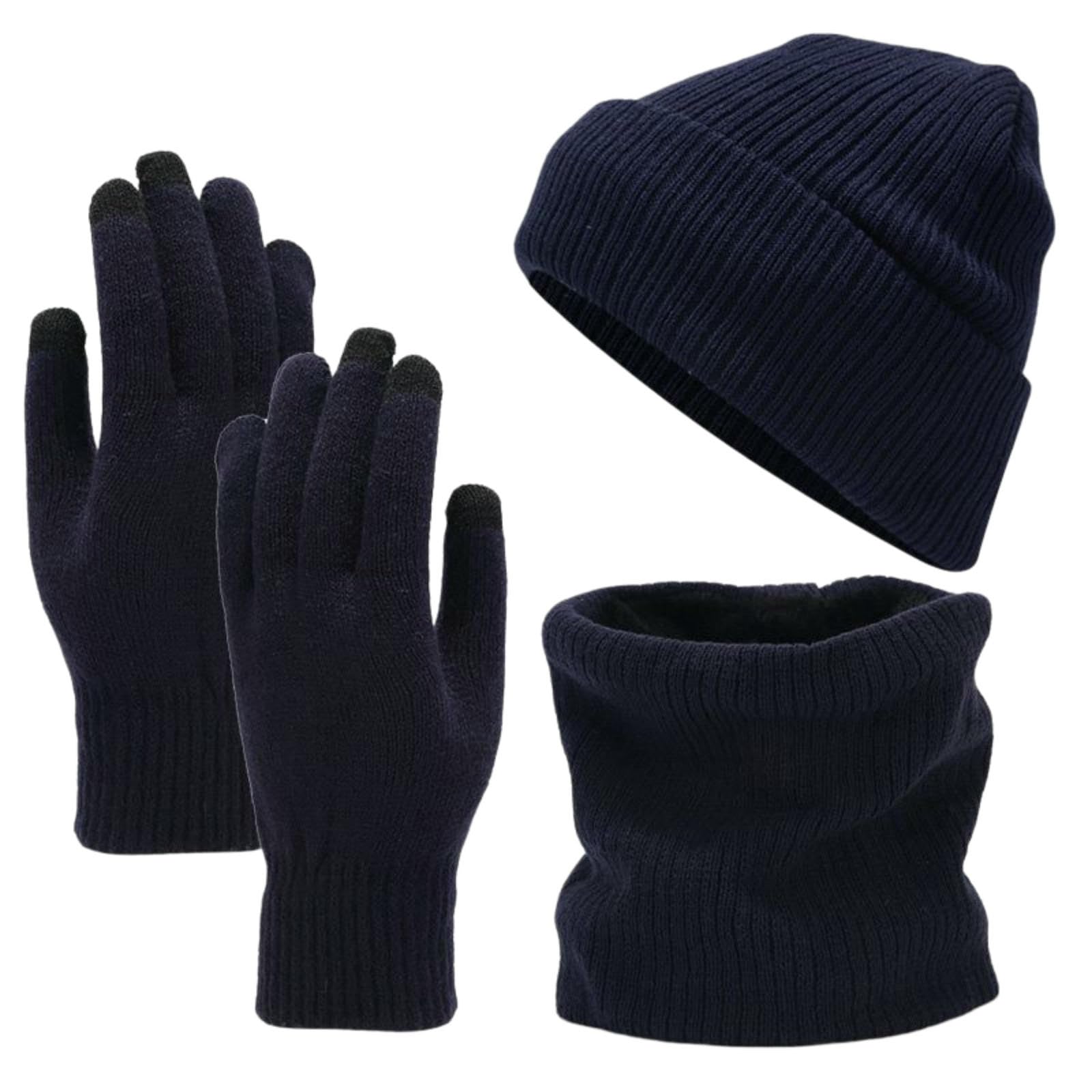 Regalo de invierno: pack de gorro, bufanda y guantes para hombre y mujer