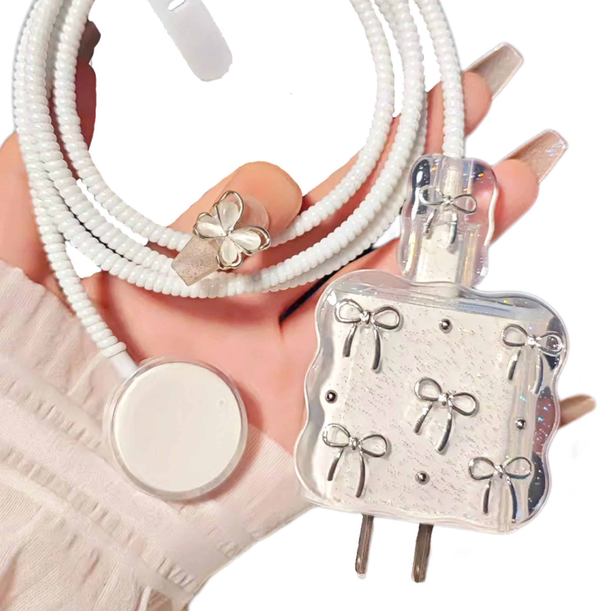 Idée cadeau accessoire de charge : protection de câble iPhone et iWatch nœud papillon - 8