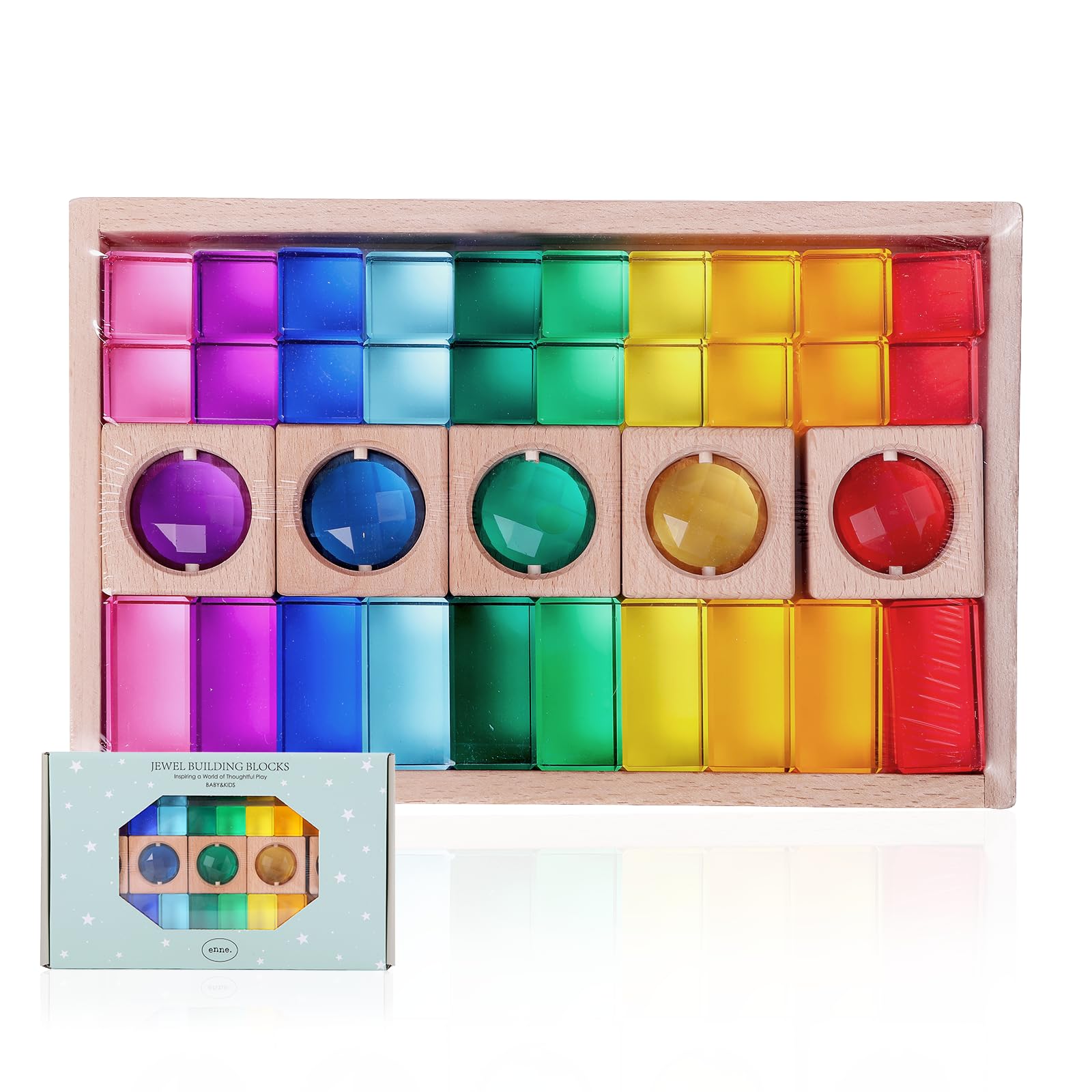 Amazon | enne. モンテッソーリ知育玩具 ジュエルキューブ (レインボー