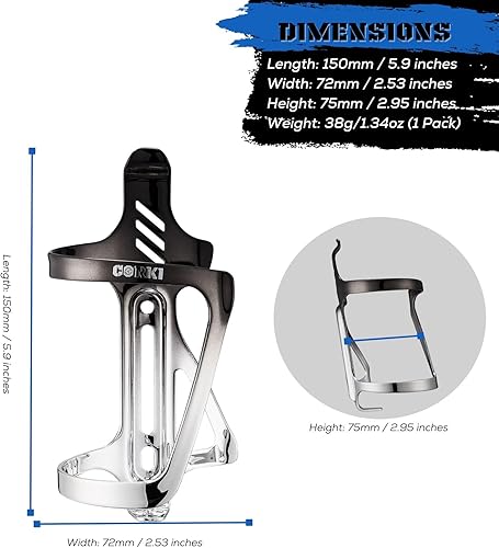 Miniatura 2 de Corki Cycles - Soporte para botella de agua de aleación de aluminio con carga lateral, soporte para botellas de agua de entrada derecha e izquierda,
