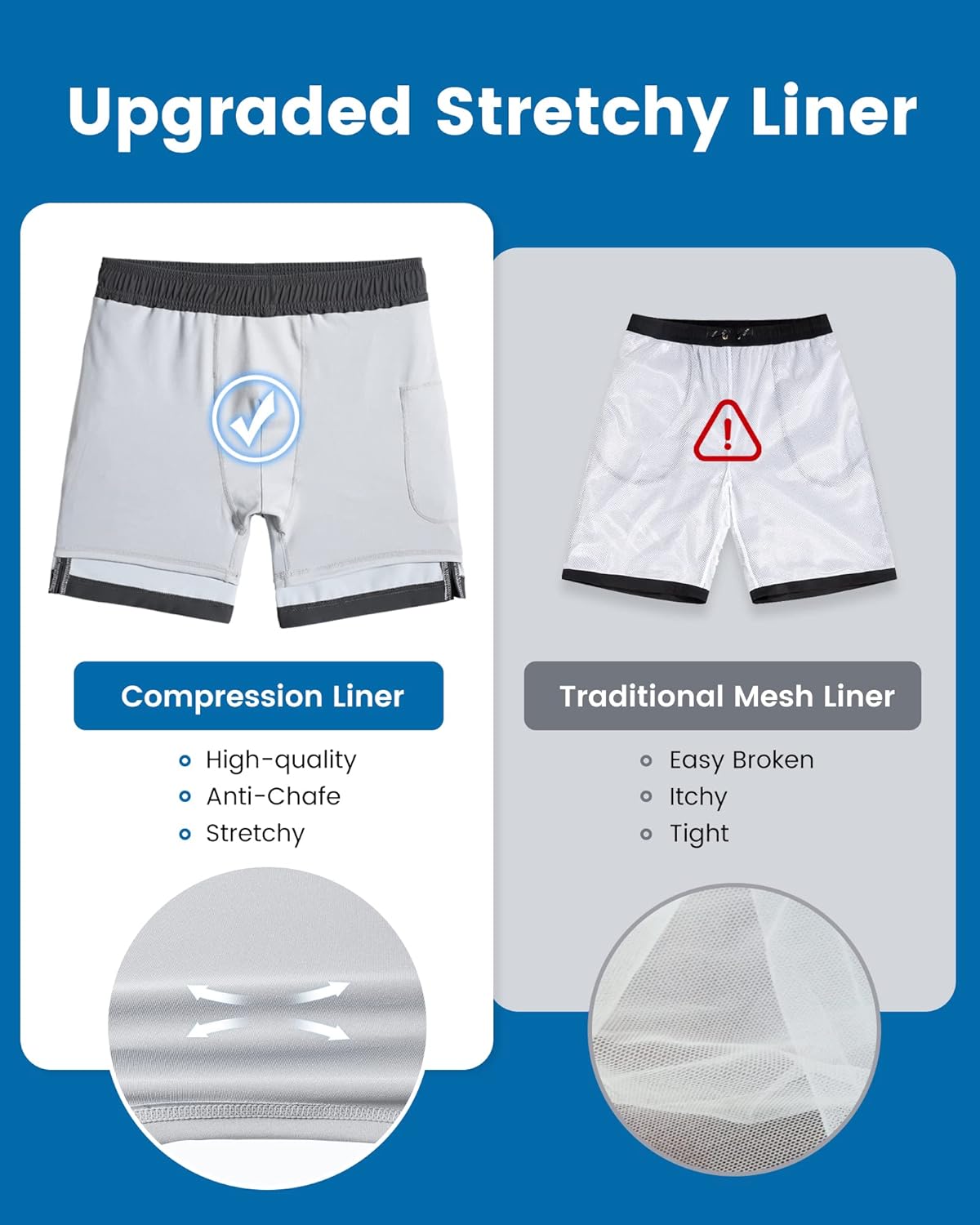 maamgic 2 in 1 Mens Swim Trunks 7 Inch Swim Shorts Swim Suits Board Shorts - Image 5