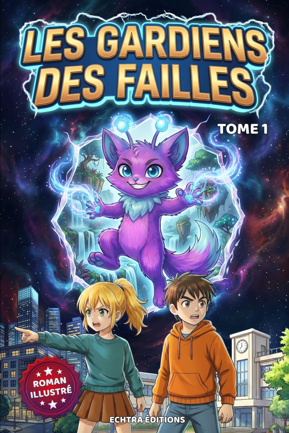 Les Gardiens des Failles - roman d'aventure fantastique garçon et fille: Une enquête drôle à suspense de 60+ images en couleurs avec des rebondissements et du mystère