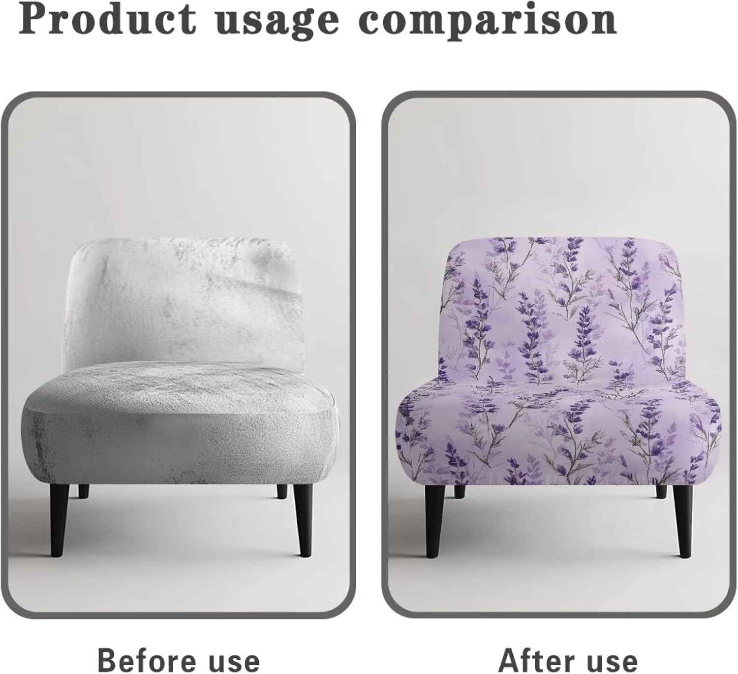 ZOUTAIRONG Purple Lavender Chair Slipcovers Without Arms Accent Chair Cover for Living Room/Home Decor Armless Slipper Chair Cover