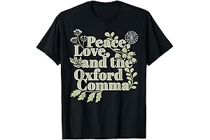 Snorg Tees | Peace, Love, &, Oxford Comma Funny Grammar T-Shirt