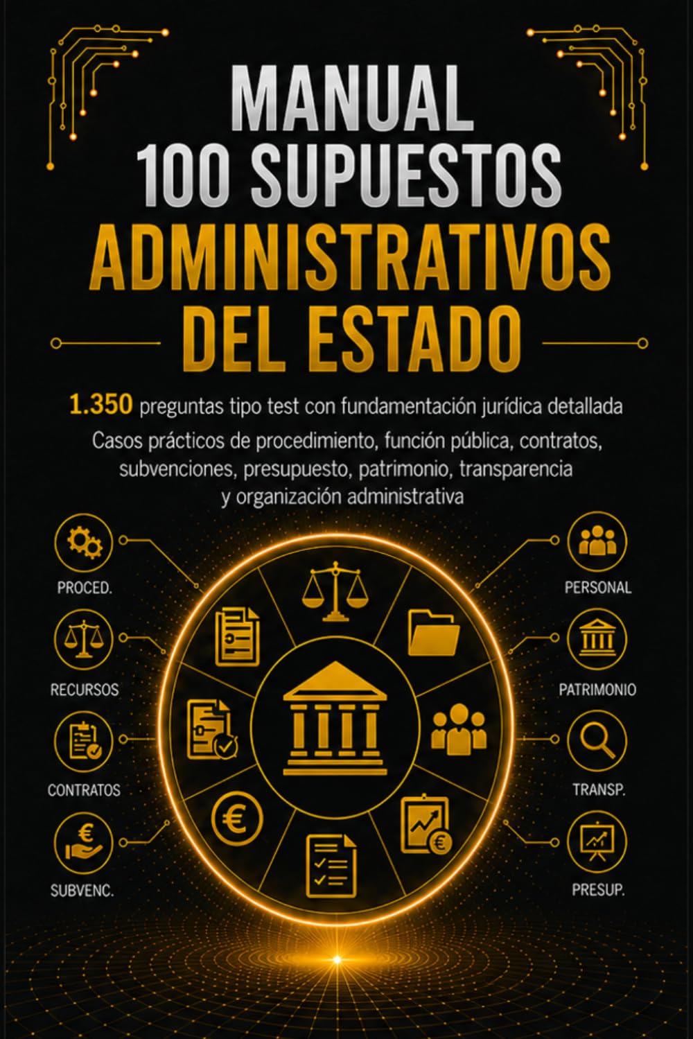 MANUAL 100 SUPUESTOS ADMINISTRATIVOS DEL ESTADO: 1.350 preguntas tipo test con fundamentación jurídica detallada