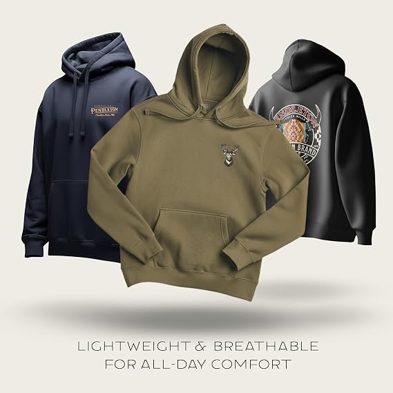 Pendleton Mens Western Heritage Graphic Hoodie, Soft Cotton Blend Sweatshirt with Iconic Designs and Hooded Drawstring