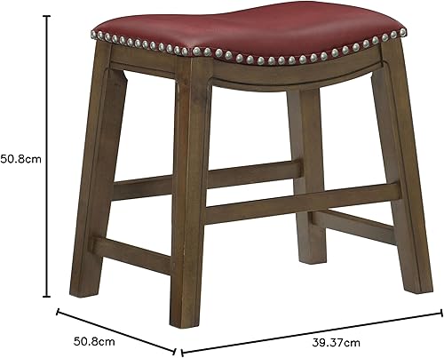 Miniatura 53 de Homelegance Ordway Taburete de altura para silla de sillín de 30 pulgadas de ancho, verde Verde,Negro -,Marrón,Gris,Rojo -