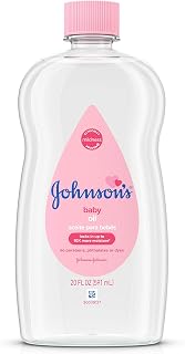 Johnson's Baby Oil Pure Mineral Oil | Locks in 10x Moisture | Gentle Massage Oil for Baby, Kids & Adults Dry Skin Relief, 20 fl oz Original Scent