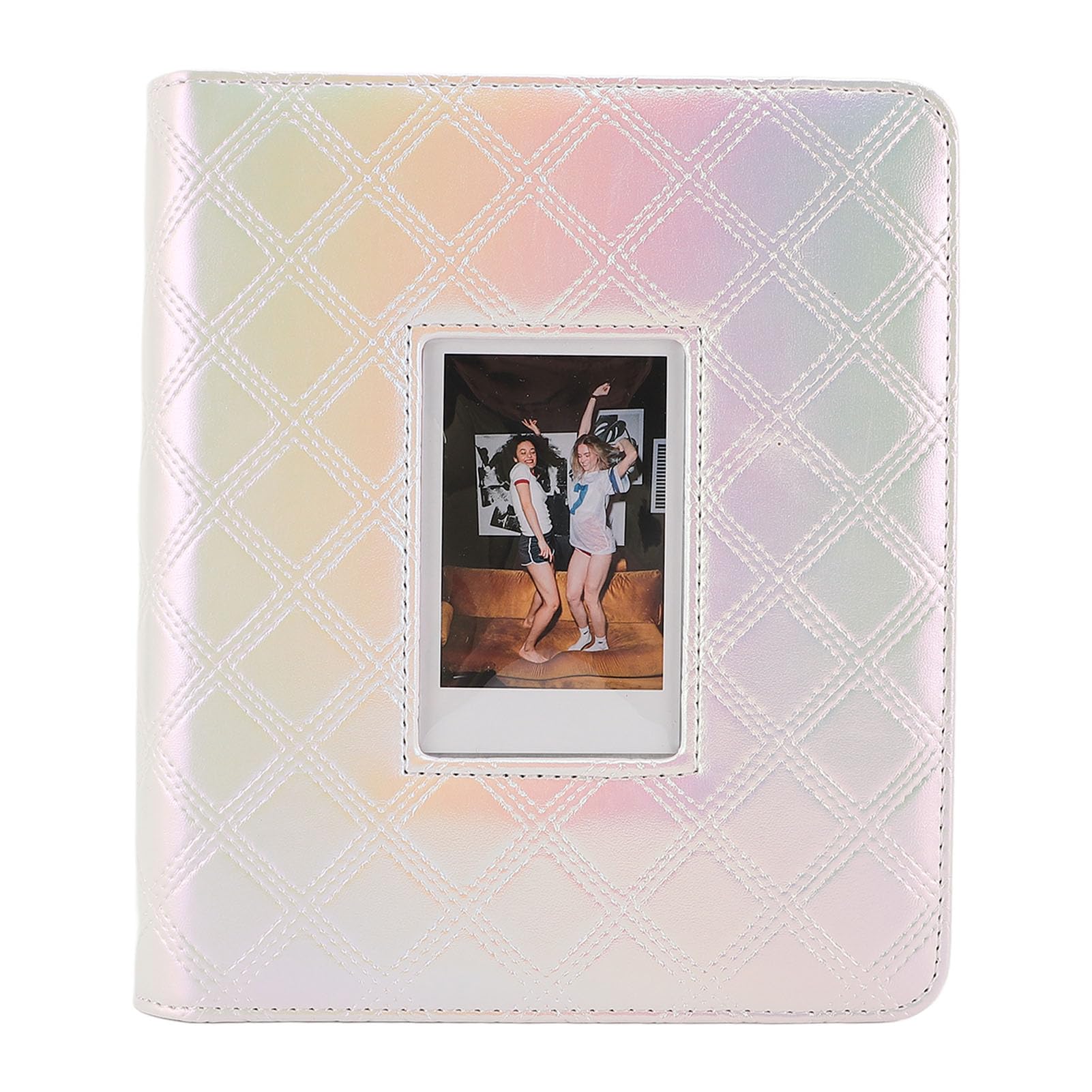 Album fotografico con 36 pagine, 288 e 1 tasca, copertina in pelle ecologica in PVC, impermeabile, 7,6 cm, per biglietti e biglietti (colorato bianco)