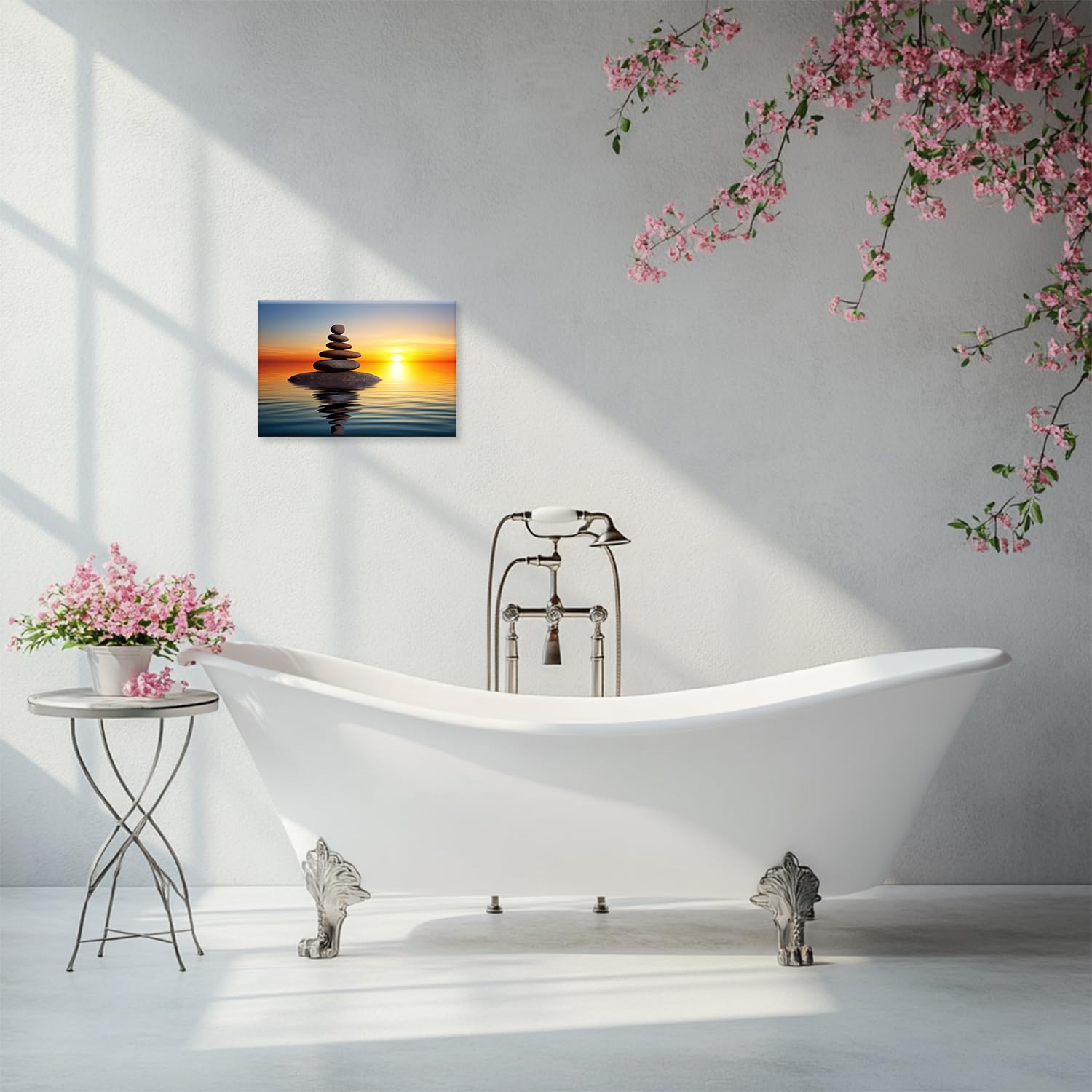 Amazon.com: MODOJOART Zen Canvas Wall Art, Stones in Water with