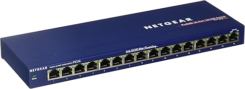 Switch de Ethernet de alta velocidad de 5 puertos ProSAFE de Netgear, FS105NA, Gris azul