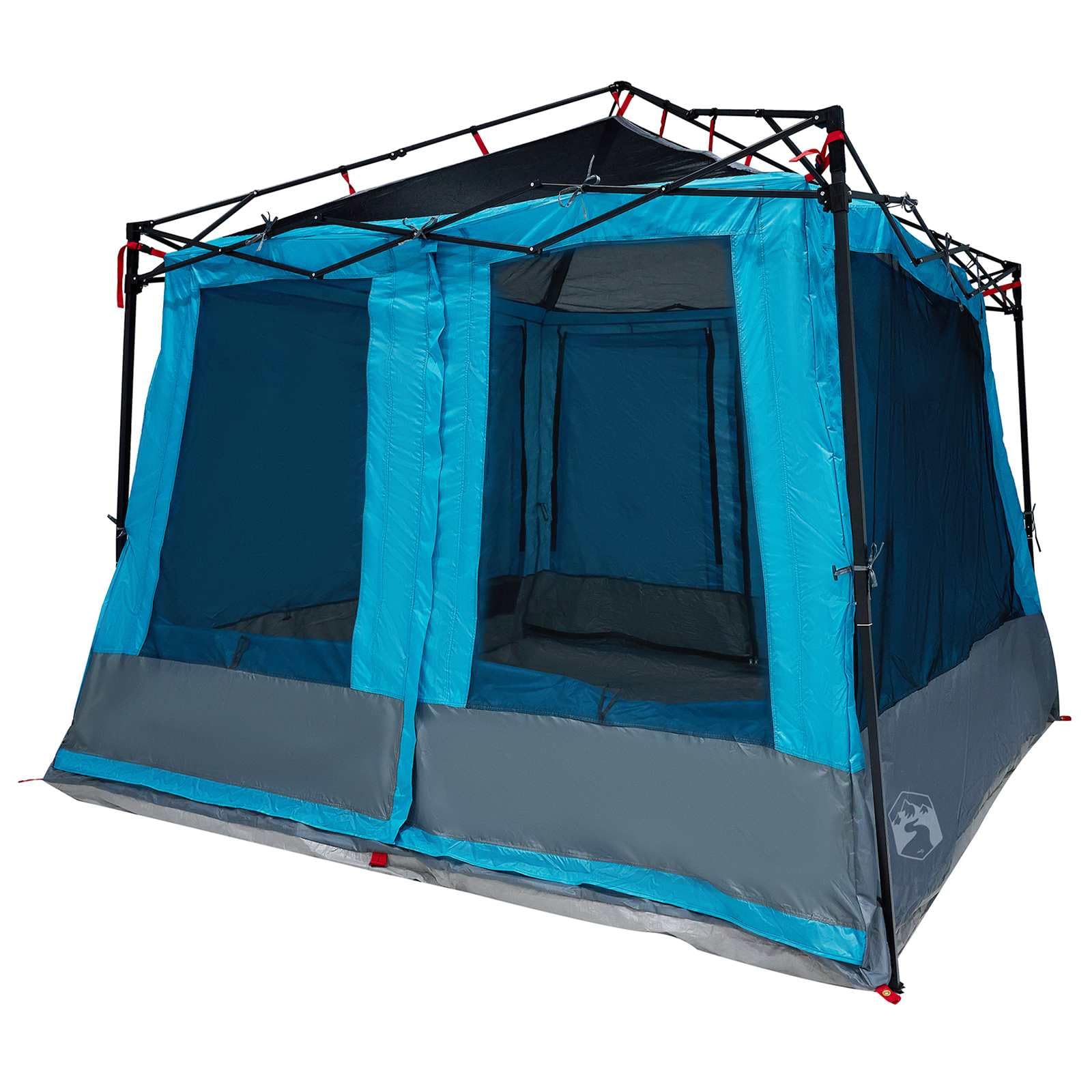 Campingzelt-Set 2-teilig mit Vordach, Blau, Taffeta und Stoff, Großes Outdoor-Zelt für Garten und Terrasse, Maße 463 x 280 x 251 cm, Stabiles Freizeitzelt