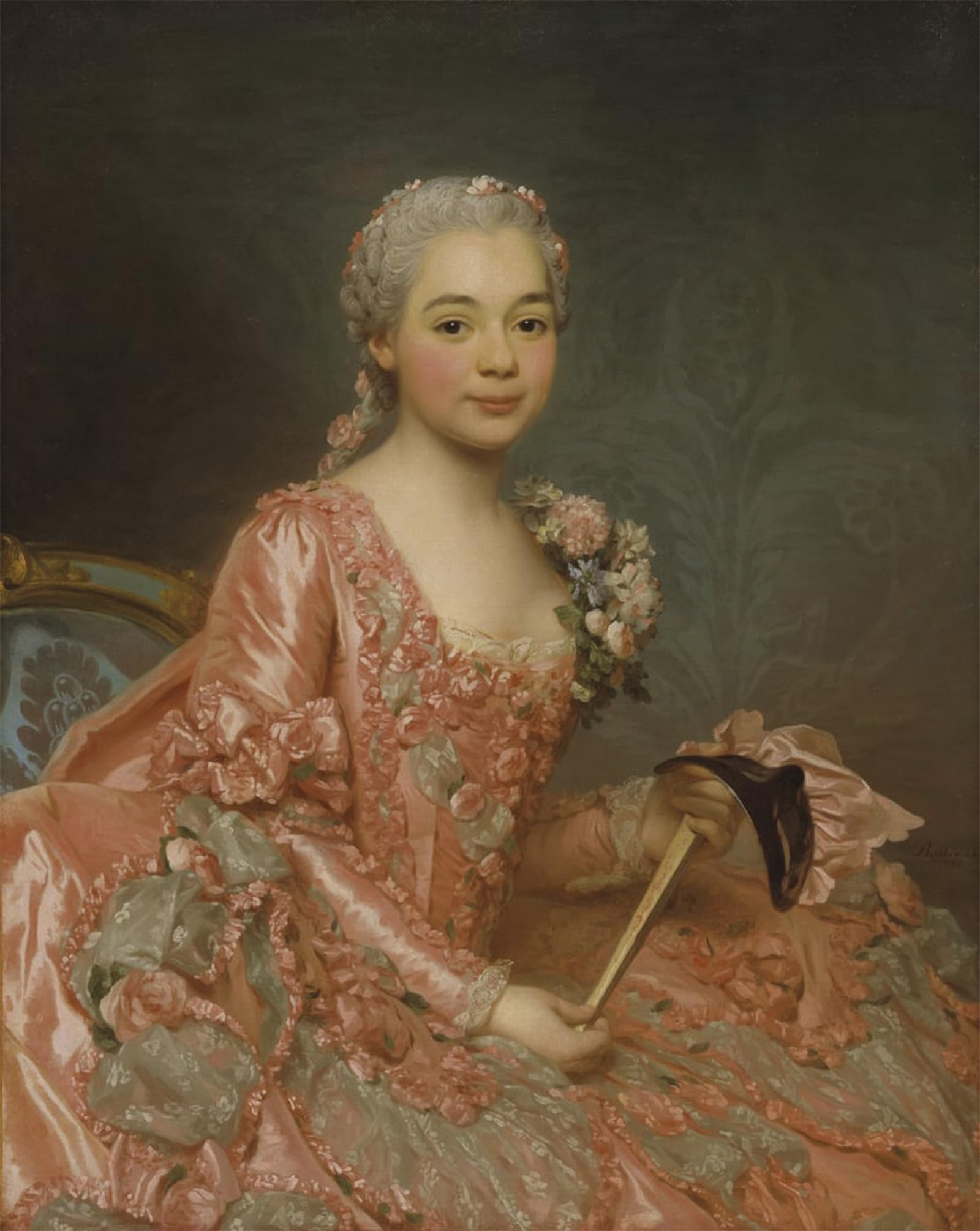 HRJUBWREE Famous Paintings Pictures Artwork Picture Baroness De Neubourg Cromière by Alexander Roslin Photo Wall Print for Home Decor 60x90cm