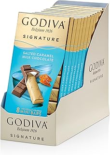 Signature Salted Caramel Milk Chocolate Mini Gourmet Chocolate Bar, 12-Ct. (8 pc. each), 90 grams