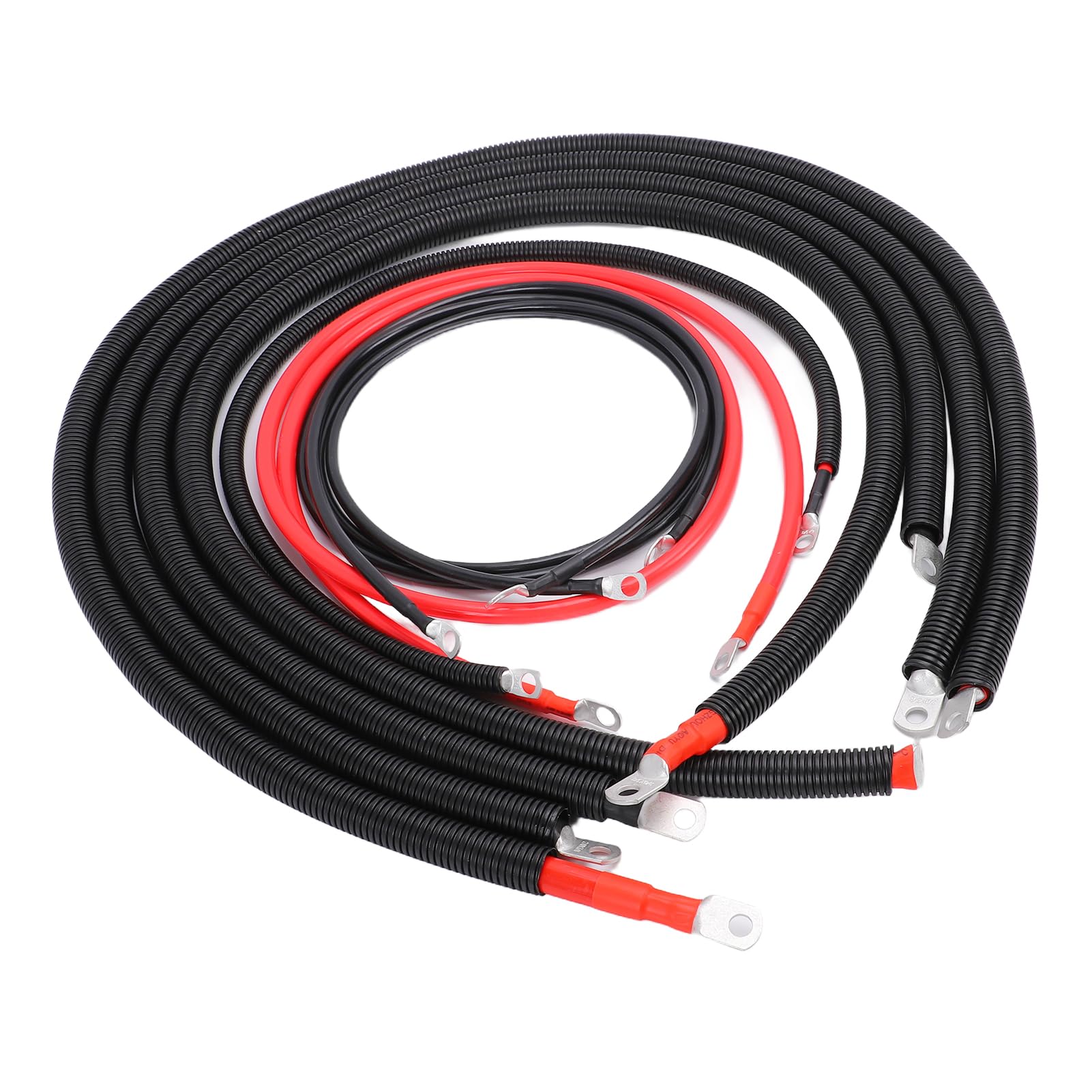 KIMISS Kit de Cables de Batería, Kit de Reemplazo de Cables de Batería de Pvc de Cobre, Compatible con de Arranque Positivos y Negativos