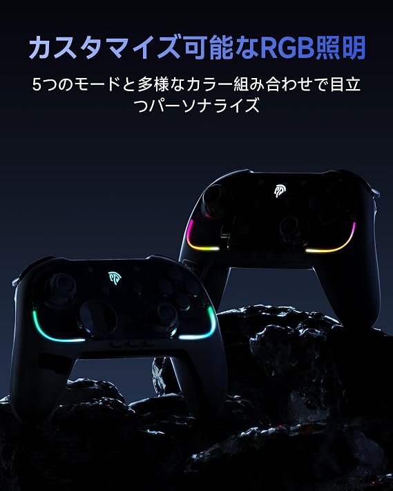Switch 2 Controller PC, Consecutive firing function to wake Switch 2, EasySMX S10 Switch2 Gamepad Wireless, Interchangeable RGB Backlight, Game Controller with TMR Joystick, 1000Hz Polling Rate