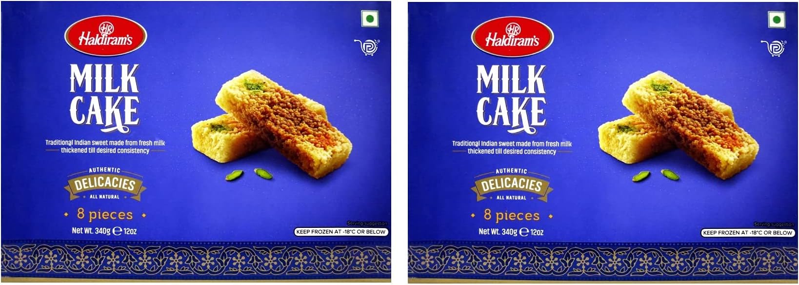 Haldiram's Milk Cake 400g X 2 | Rich & Creamy | Premium Handcrafted Traditional Sweets | Great Sweets Gift Pack | Indian Mithai | Milk Cake Sweets | Fresh Doodh Sweet | Festival Indian Sweets Box