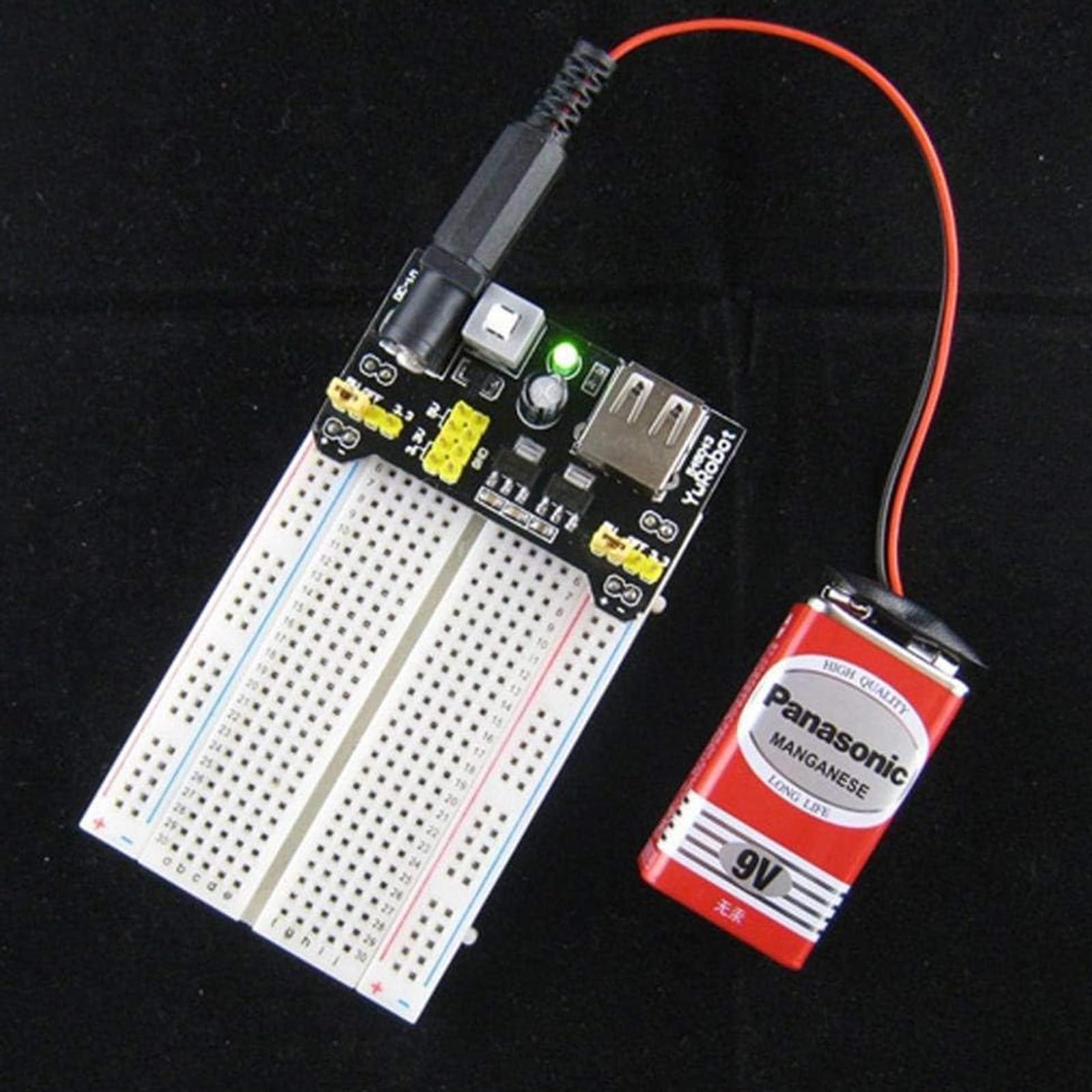 10 sztuk modułów zasilania z podwójnym wyjściem 3,3 V/5 V – kompatybilny z płytą prototypową MB102, DC 6,5-12 V i zasilaniem USB do Arduino, Raspberry Pi, projektów elektronicznych, obwodów