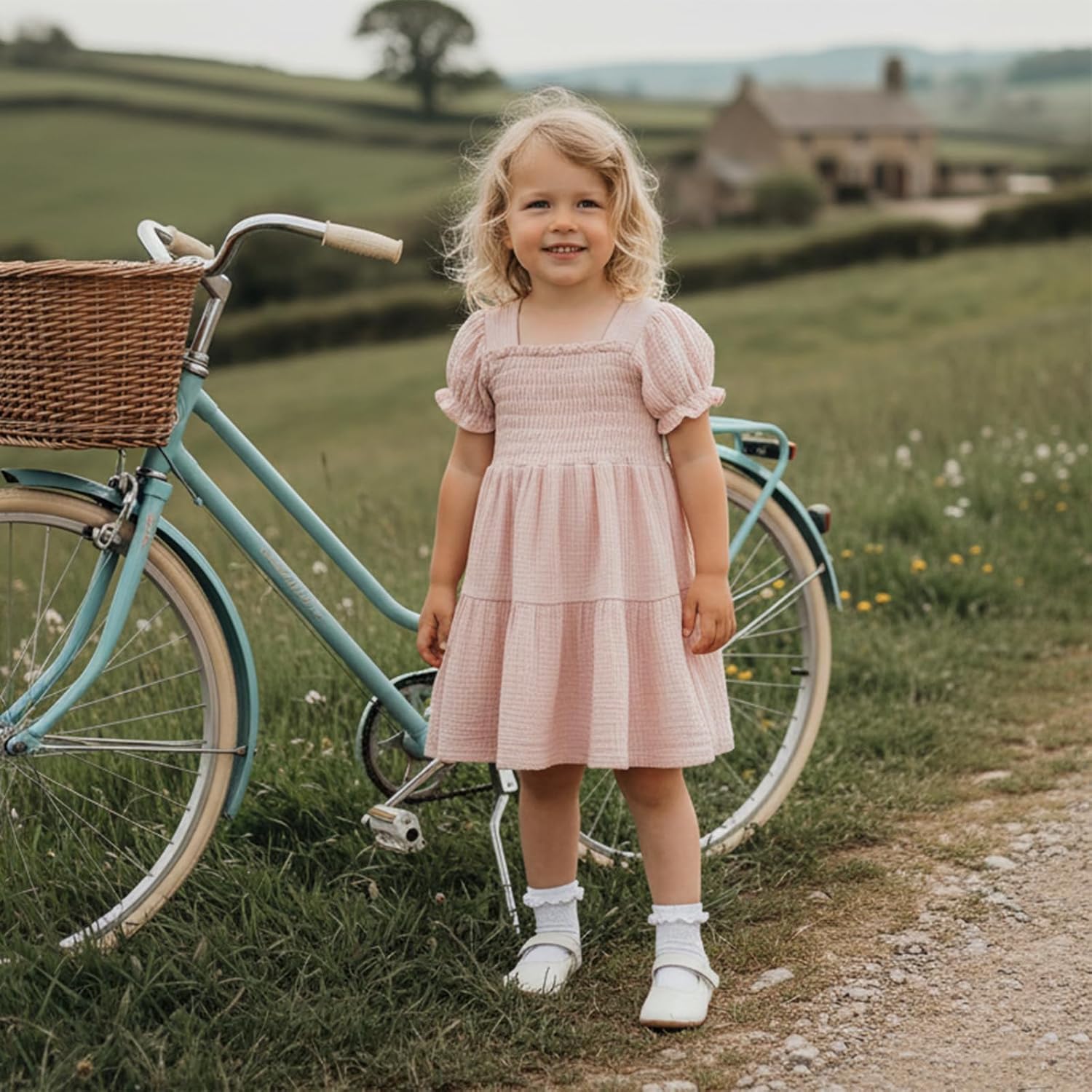 Toddler Dress Baby Girl Summer Clothes Puff Sleeve Smocked Boho Princess Dresses Casual Infant Sundress Holiday - Image 3