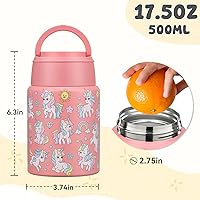 Vista 6 de Termo de sopa de 17 onzas para comida caliente para niños, tarro de comida aislado, contenedor térmico de almuerzo de comida caliente, lonchera