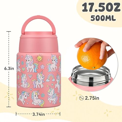 Miniatura 6 de Termo de sopa de 17 onzas para comida caliente para niños, tarro de comida aislado, contenedor térmico de almuerzo de comida caliente, lonchera de