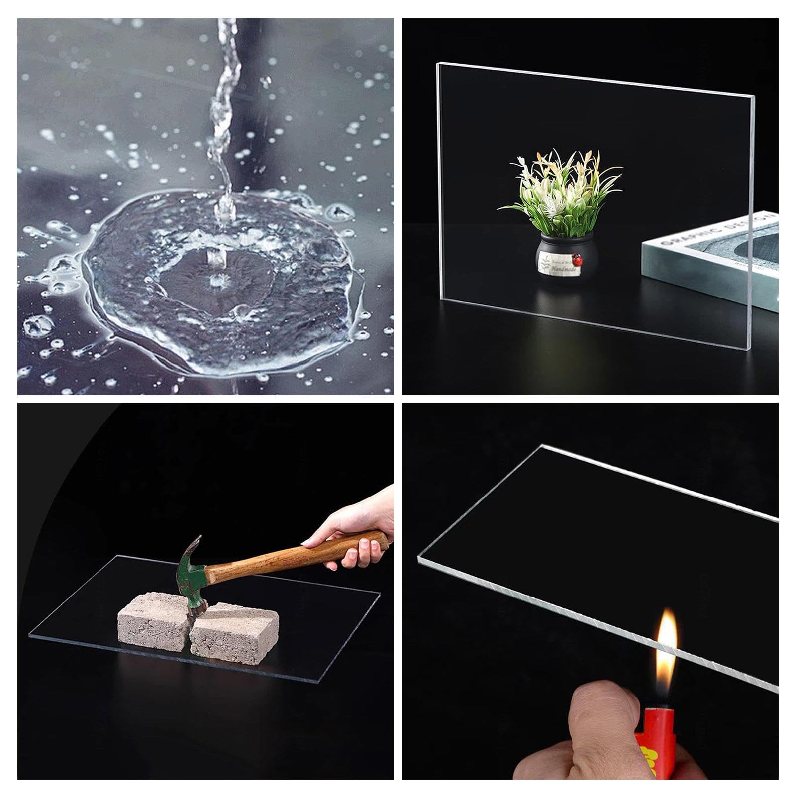 UHEKC Panneau De Toiture En Polycarbonate Résistant Aux UV Et à La Pluie - Panneau De Remplacement Résistant Aux Chocs Pour Serre (0,6 X 3 M