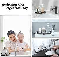Vista 3 de MicoYang Jaboneras de baño de silicona con boquilla de drenaje - Organizador de fregadero de baño y cocina, soporte para esponja, bandeja de jabón