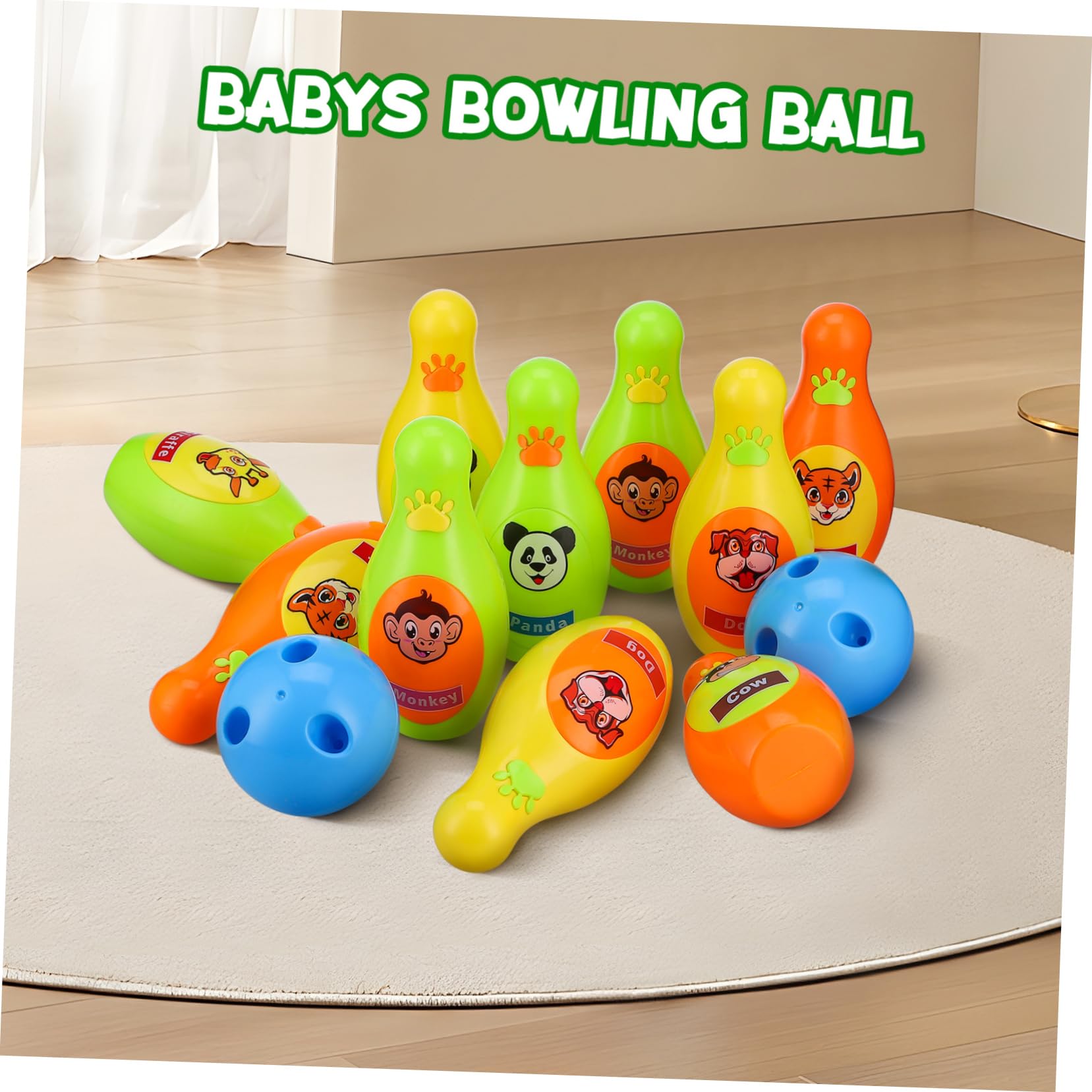 ibasenice Bowling in Plastica per Ragazzo per attività Indoor Ed Outdoor Facile da Montare e Adatto Famiglie e Gruppi