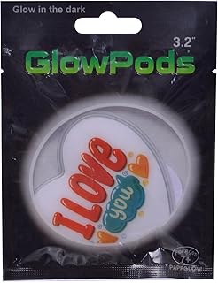 ستيكر لاصق لامع جلو بودز على شكل قلب، لون أبيض - (جي تي جي تويز)