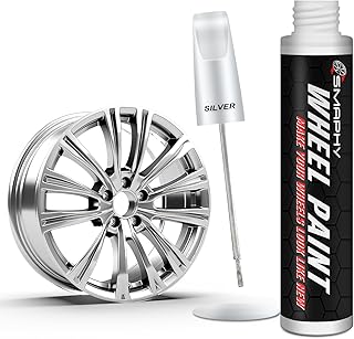 Silver Rim Touch Up Paint, Wheel Paint Pen for Metal, Universal Color Silver Rim Paint for Wheel Scratches, Curb Rashes, Quick Drying and Long Lasting Adhesion
