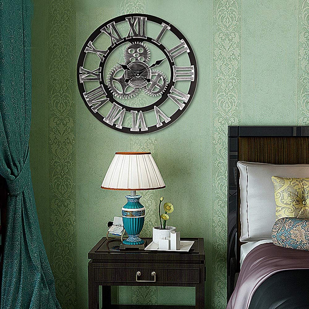 Amazon.co.jp: 壁掛け時計 60センチメートル3Dレトロ工業大歯車壁掛け