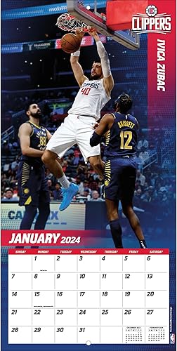 Miniatura 3 de TURNER SPORTS Los Angeles Clippers 2024 - Calendario de pared del equipo de 12 x 12 pulgadas (24998011881)
