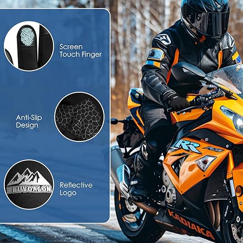 Miniatura 7 de Bruvoalon Guantes de invierno para mujeres y hombres, aislamiento térmico 3M, tela de licra, resistentes al viento, pantalla táctil