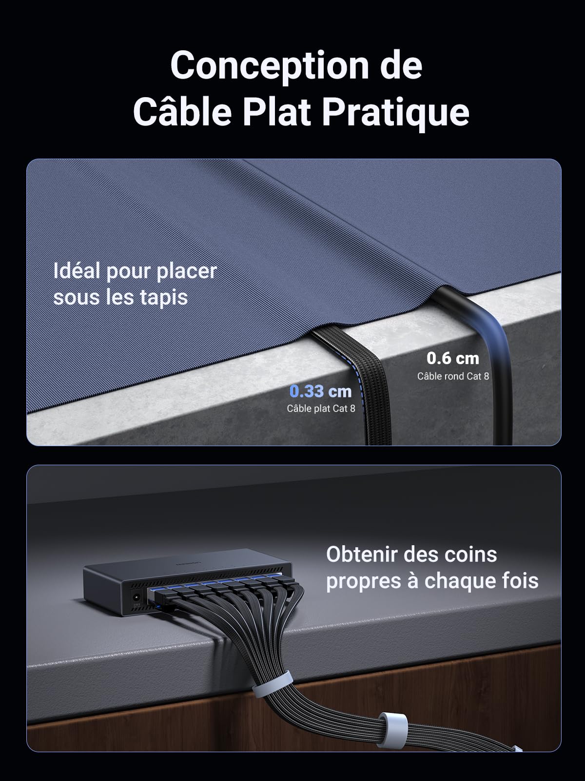 Duronic LAN-Kabel, CAT8 WE 3 M Ethernet-Kabel, 40 Gbps Netzwerkabel Rj45 Lan Kabel S04550x7