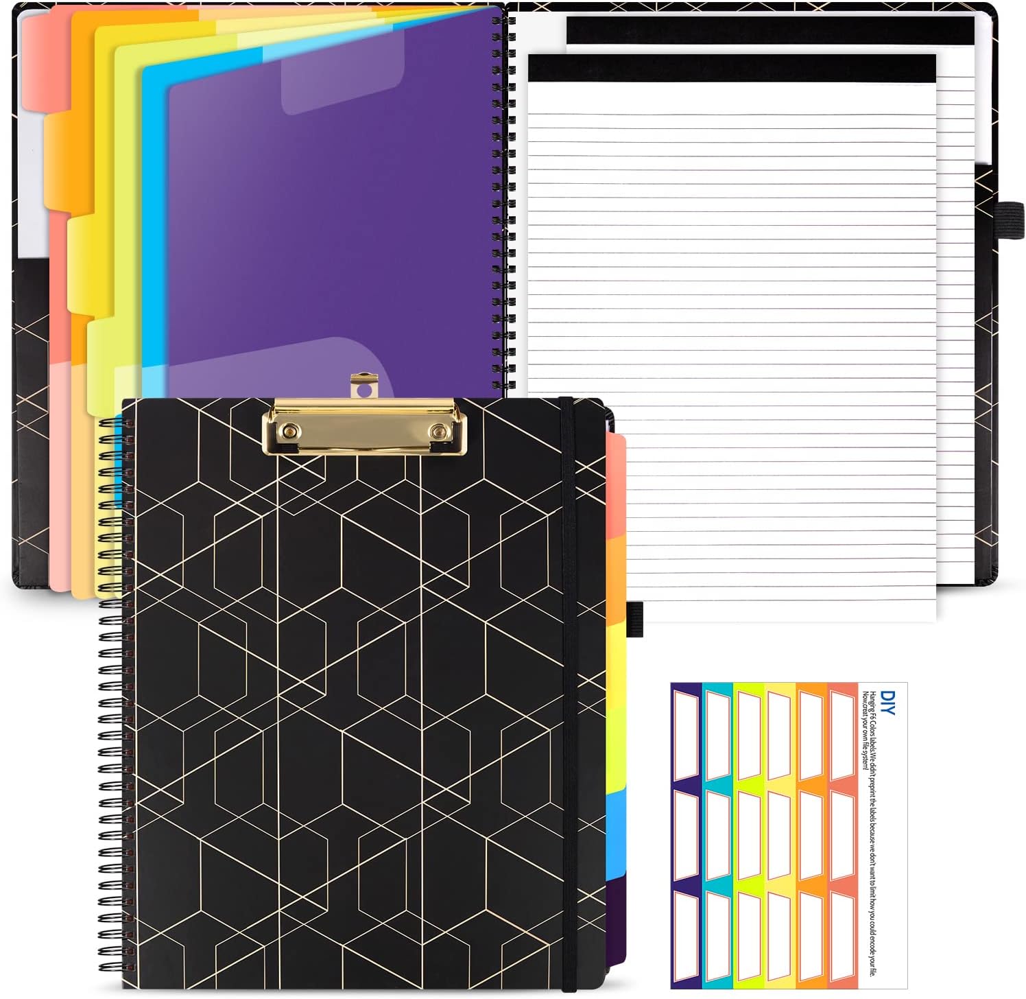 Amazon.com : Ospelelf Green Foldable Spiral Clipboard Folio with ...