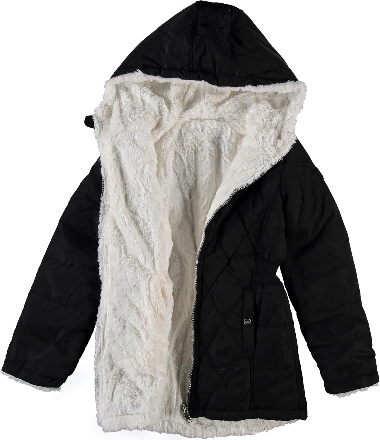 DKNY Reversible Girls Winter Coat - Heavyweight Quilted Jacket with Sherpa Lining Hooded Puffer Jacket Winter Coats for Girls - Image 4