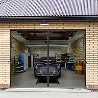 Vista 8 de Puerta mosquitera de garaje para garaje de 1 auto desplegable de 8 x 7 pies, pantalla magnética de puerta de 8 x 7 pies