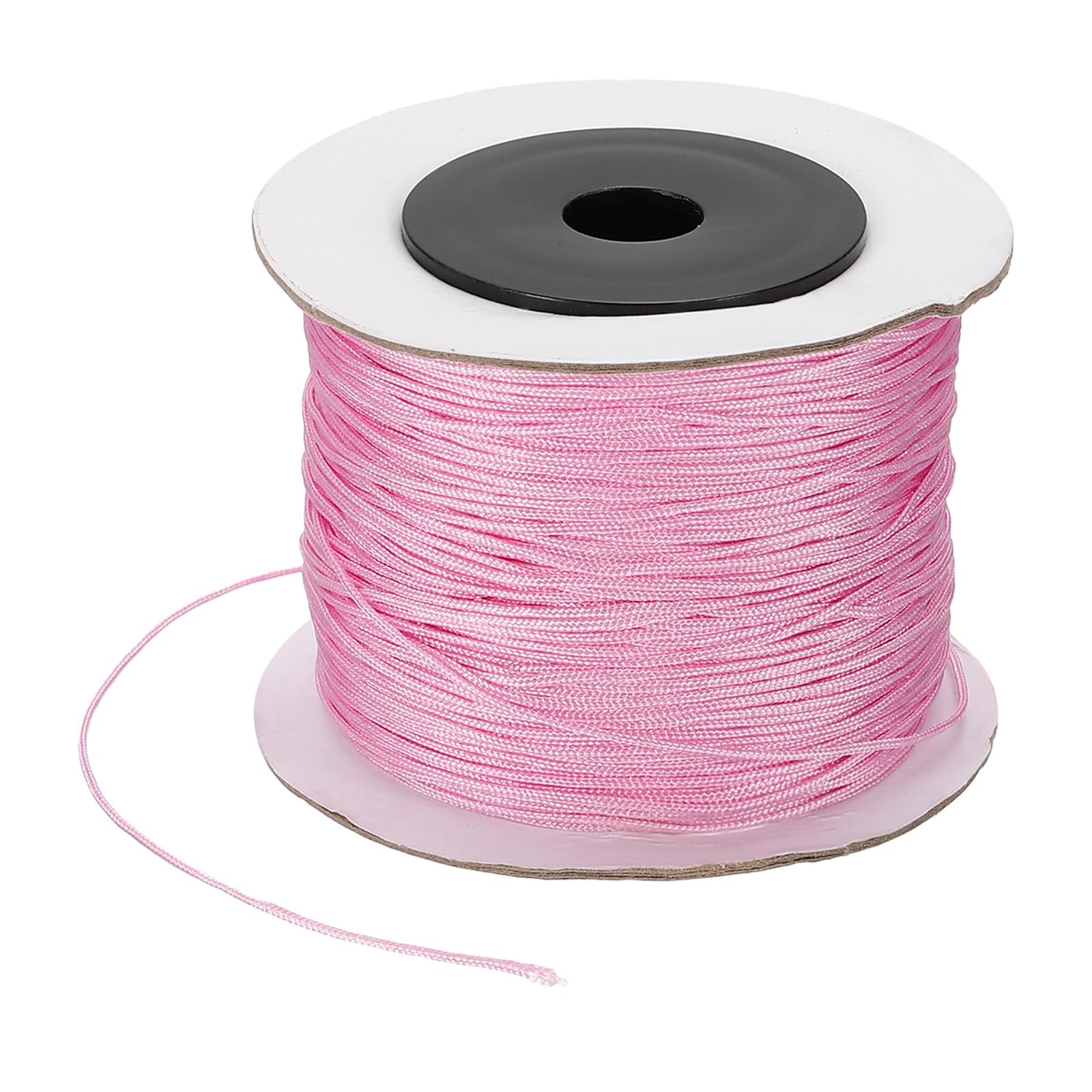 PATIKIL 110 Yard Nylon String for Bracelets, 0.8 mm Nylon Rope Cord Braided Ornament Lanyard Thread Universal Blinds Pull Strings for DIY Craft Bead Bracelet Making, Pink