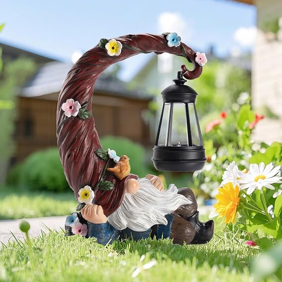 twinbling Christmas Gnomes Outdoor Statues with Solar Light Funny Gnome Decor Gifts for Women Mom Gnomes Decorations for Home Patio Lawn Yard Garden Decor