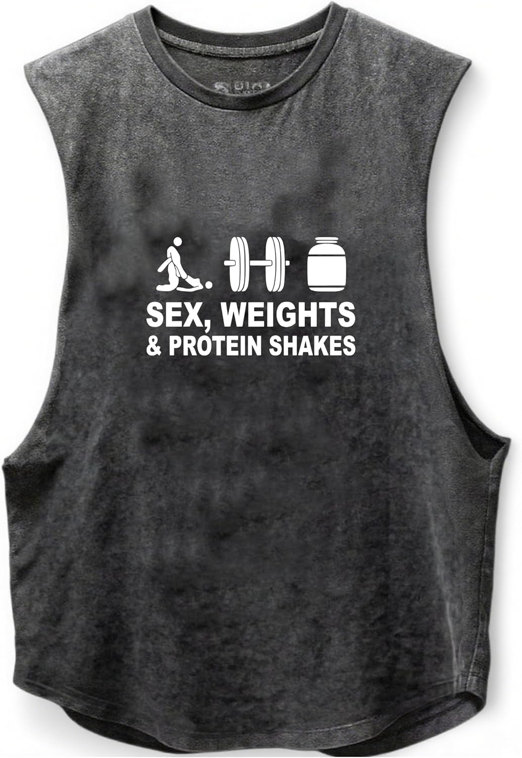 Sex Weights & Protein Shakes Scoop Bottom Cotton Tank,Novelty Sleeveless T-Shirt,Fitness Heavy Duty Training Tank Top