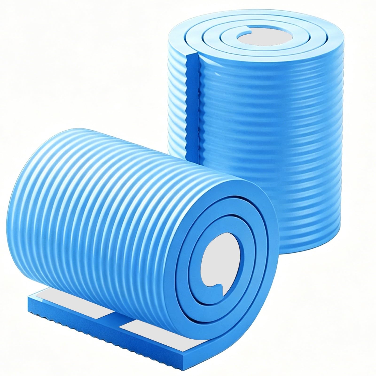 8in Wide Rubber Corner Guards, NBR, Soft and Thick, Edge Protector with Adhesive Backing, for Furniture Warehouse Racks Shelves(Blue,5m/16.4ft)